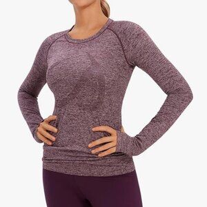 CRZ YOGA  Seamless Athletic Long Sleeves Sports Running Shirt